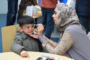 Face painting at the Health Mela